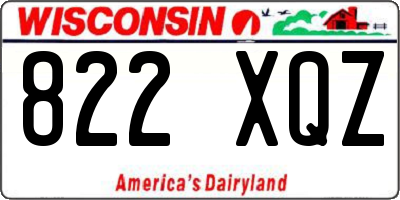 WI license plate 822XQZ