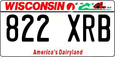 WI license plate 822XRB