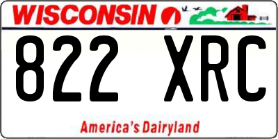 WI license plate 822XRC