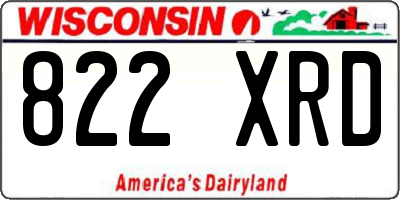 WI license plate 822XRD