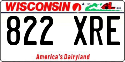WI license plate 822XRE