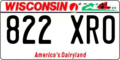 WI license plate 822XRO