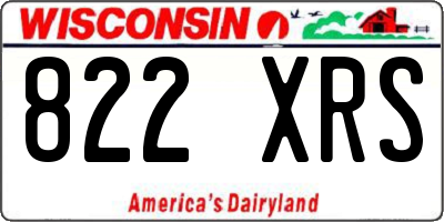 WI license plate 822XRS