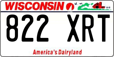 WI license plate 822XRT
