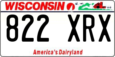 WI license plate 822XRX