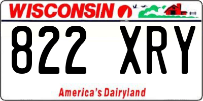 WI license plate 822XRY