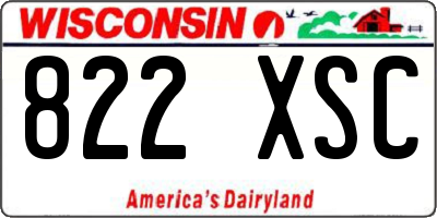WI license plate 822XSC