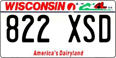 WI license plate 822XSD