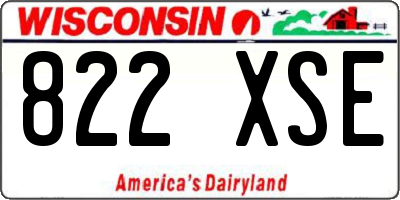 WI license plate 822XSE