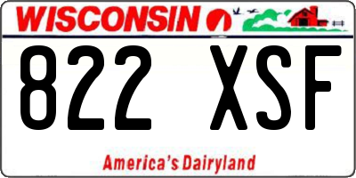 WI license plate 822XSF