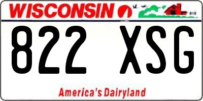 WI license plate 822XSG