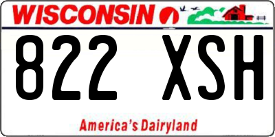 WI license plate 822XSH