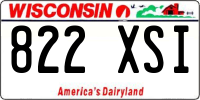 WI license plate 822XSI