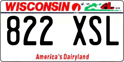 WI license plate 822XSL