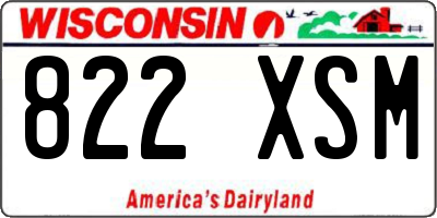 WI license plate 822XSM