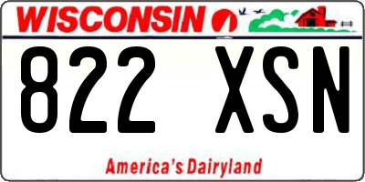 WI license plate 822XSN