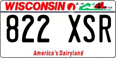 WI license plate 822XSR