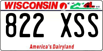 WI license plate 822XSS