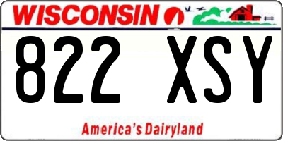 WI license plate 822XSY