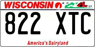 WI license plate 822XTC