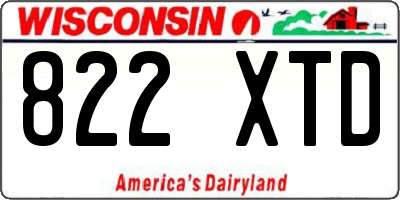WI license plate 822XTD