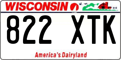 WI license plate 822XTK