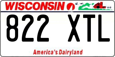 WI license plate 822XTL