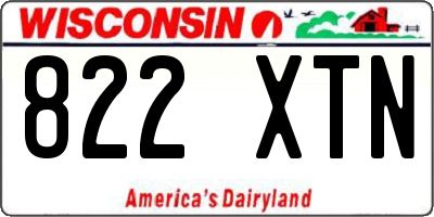 WI license plate 822XTN
