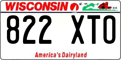 WI license plate 822XTO