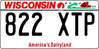 WI license plate 822XTP