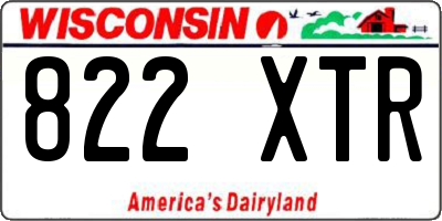 WI license plate 822XTR
