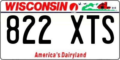 WI license plate 822XTS