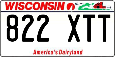 WI license plate 822XTT