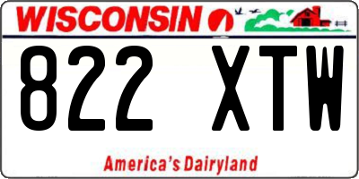 WI license plate 822XTW