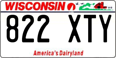 WI license plate 822XTY