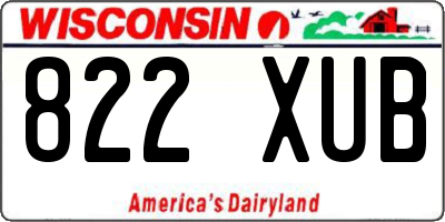 WI license plate 822XUB