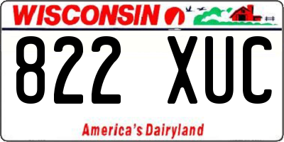 WI license plate 822XUC