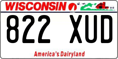 WI license plate 822XUD