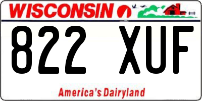 WI license plate 822XUF
