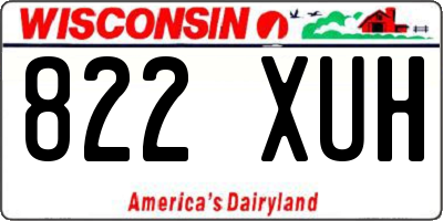 WI license plate 822XUH