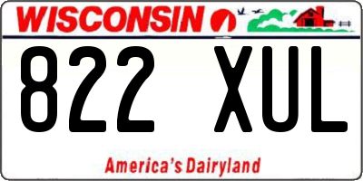WI license plate 822XUL