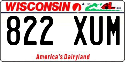 WI license plate 822XUM