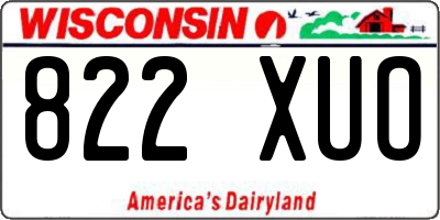 WI license plate 822XUO