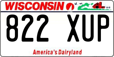 WI license plate 822XUP