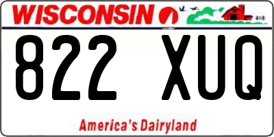 WI license plate 822XUQ
