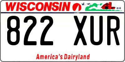 WI license plate 822XUR