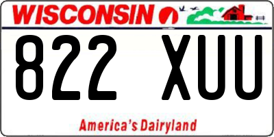WI license plate 822XUU