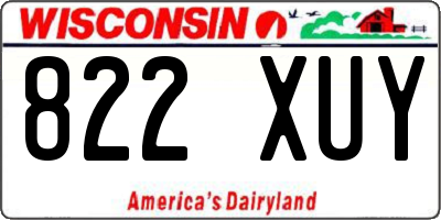 WI license plate 822XUY