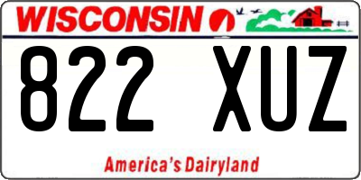 WI license plate 822XUZ