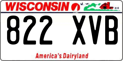 WI license plate 822XVB